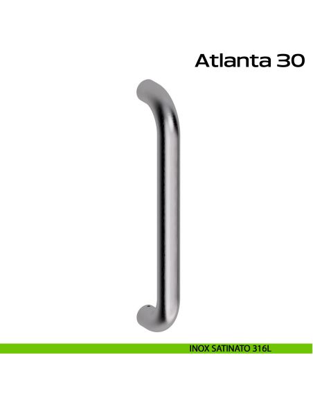 Maniglione acciaio per porta diametro 30 mm Atlanta 30 Reguitti Inox - inox satinato 316 L