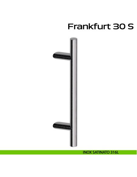Maniglione spostato in acciaio per porta Frankfurt 30 S Reguitti Inox - inox satinato 316L