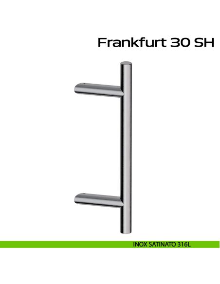 Maniglione zancato in acciaio per porta Frankfurt 30 SH Reguitti Inox - inox satinato 316L
