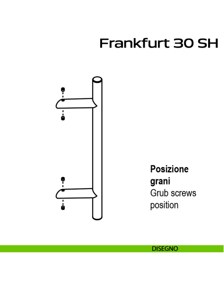 Maniglione zancato in acciaio per porta Frankfurt 30 SH Reguitti Inox disegno
