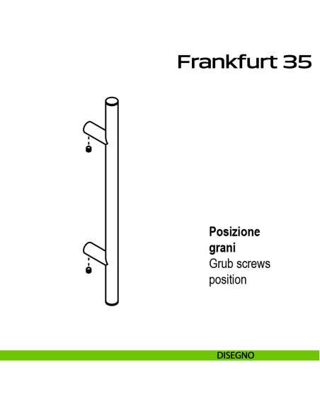 Maniglione acciaio per porta diametro 35 mm Frankfurt 35 Reguitti Inox disegno