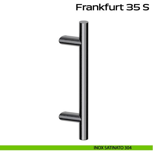 Maniglione in acciaio per porta Frankfurt 35 S Reguitti Inox zancato - inox satinato 304