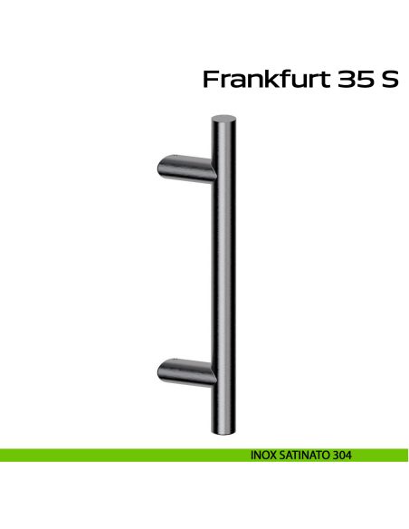 Maniglione in acciaio per porta Frankfurt 35 S Reguitti Inox zancato - inox satinato 304