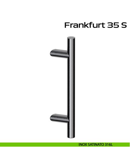 Maniglione in acciaio per porta Frankfurt 35 S Reguitti Inox zancato - inox satinato 316L