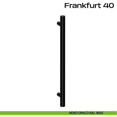 Maniglione acciaio per porta Frankfurt 40 Reguitti Inox dritto - nero opaco RAL 9005