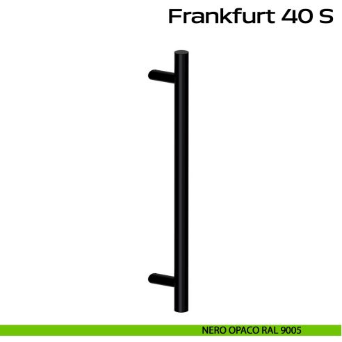 Maniglione acciaio per porta Frankfurt 40 S Reguitti Inox spostato - nero opaco RAL 9005