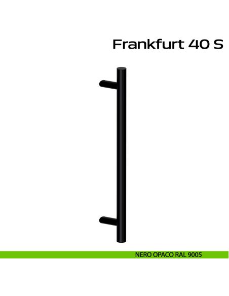Maniglione acciaio per porta Frankfurt 40 S Reguitti Inox spostato - nero opaco RAL 9005