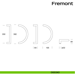 Maniglione curvo in acciaio per porta Fremont Reguitti Inox 2