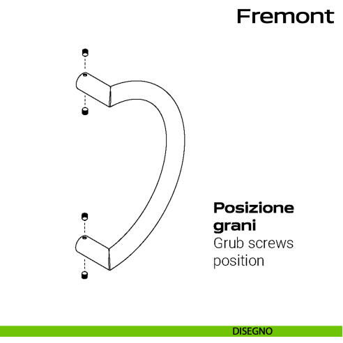 Maniglione curvo in acciaio per porta Fremont Reguitti Inox disegno