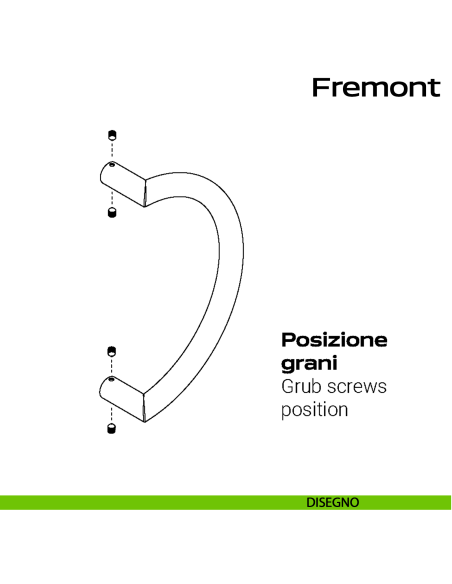 Maniglione curvo in acciaio per porta Fremont Reguitti Inox disegno