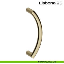 Maniglione zancato in acciaio per porta Lisbona 25 Reguitti Inox 2