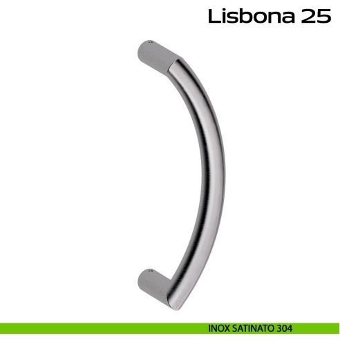 Maniglione zancato in acciaio per porta Lisbona 25 Reguitti Inox - inox satinato 304
