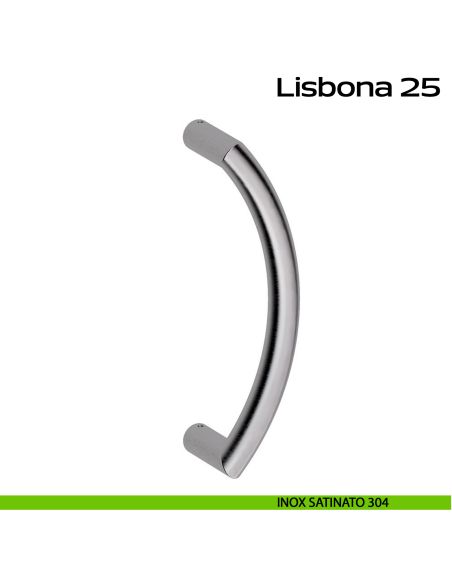 Maniglione zancato in acciaio per porta Lisbona 25 Reguitti Inox - inox satinato 304