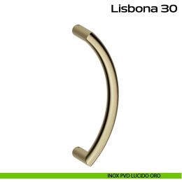 Maniglione curvo in acciaio per porta Lisbona 30 Reguitti Inox 2