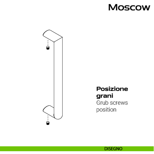 Maniglione in acciaio per porta Moscow Reguitti Inox disegno