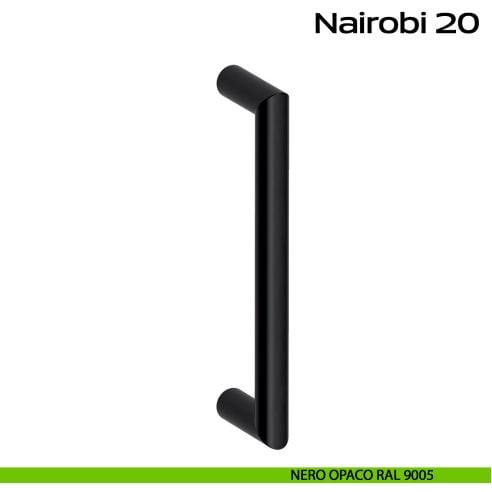 Maniglione acciaio diametro 20 mm per porta Nairobi 20 Reguitti Inox - nero opaco RAL 9005