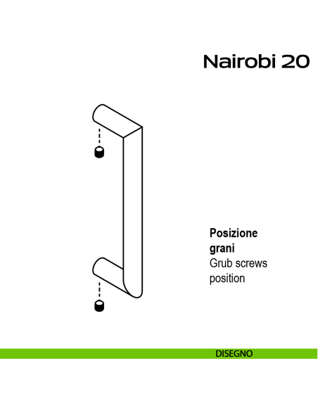 Maniglione acciaio diametro 20 mm per porta Nairobi 20 Reguitti Inox disegno