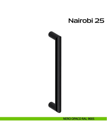 Maniglione acciaio per porta diametro 25 mm Nairobi 25 Reguitti Inox - nero opaco RAL 9005