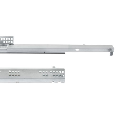 Emuca Set di guide per cassetti a scomparsa Silver, estrazione totale, chiusura soft, profondità 250 mm, Acciaio, Zincato bianco