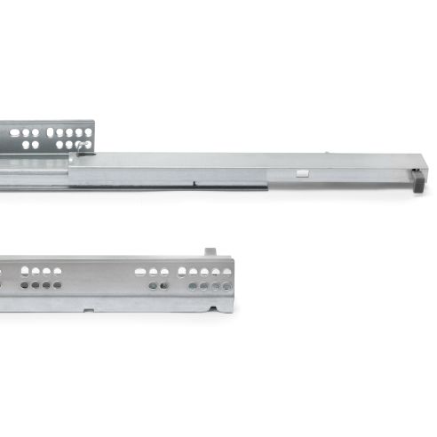 Emuca Set di guide per cassetti a scomparsa Silver, estrazione totale, push, profondità 250 mm, Acciaio, Zincato bianco