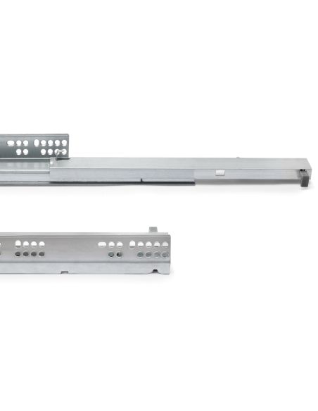 Emuca Set di guide per cassetti a scomparsa Silver, estrazione totale, push, profondità 250 mm, Acciaio, Zincato bianco