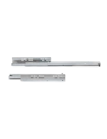 Emuca Set di guide per cassetti a scomparsa Silver, estrazione totale, push, profondità 350 mm, Acciaio, Zincato bianco