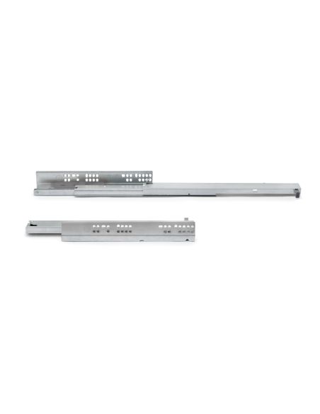 Emuca Set di guide per cassetti a scomparsa Silver, estrazione totale, push, profondità 400 mm, Acciaio, Zincato bianco