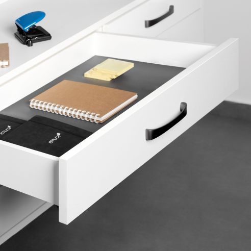 Emuca Set di guide per cassetti a scomparsa Silver, estrazione totale, con chiusura soft e aggancio, profondità 440 mm, Acciaio,