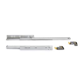 Emuca Set di guide per cassetti a scomparsa Silver, estrazione totale, con chiusura soft e aggancio, profondità 540 mm, Acciaio,