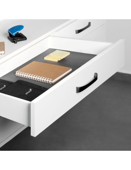 Emuca Lotto di 10 set di guide a scomparsa Silver, estrazione totale, con chiusura soft e aggancio, profondità 490 mm, Acciaio, 