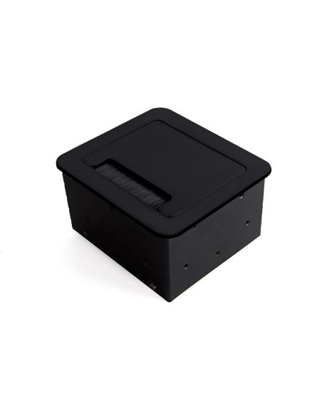 Emuca Multipresa Atom 14 per scrivania, EU, Verniciato nero, Acciaio e Tecnoplastica e Alluminio