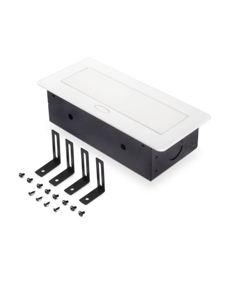 Emuca Multiconnettore Atom 26, 225x111mm, 2 prese Schuko, 1 USB Tipo A, 1 USB Tipo C, 1 RJ45, 1 HDMI, Zama-Acciaio-Plastica