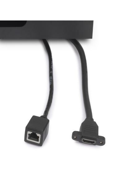 Emuca Multiconnettore Atom 26, 225x111mm, 2 prese Schuko, 1 USB Tipo A, 1 USB Tipo C, 1 RJ45, 1 HDMI, Zama-Acciaio-Plastica