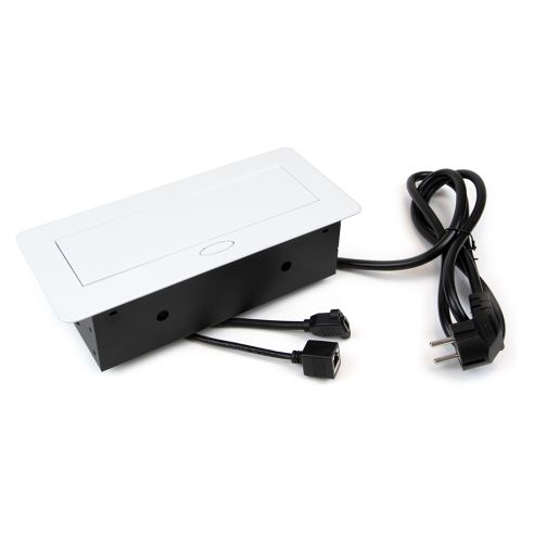 Emuca Multiconnettore Atom 26, 225x111mm, 2 prese Schuko, 1 USB Tipo A, 1 USB Tipo C, 1 RJ45, 1 HDMI, Zama-Acciaio-Plastica