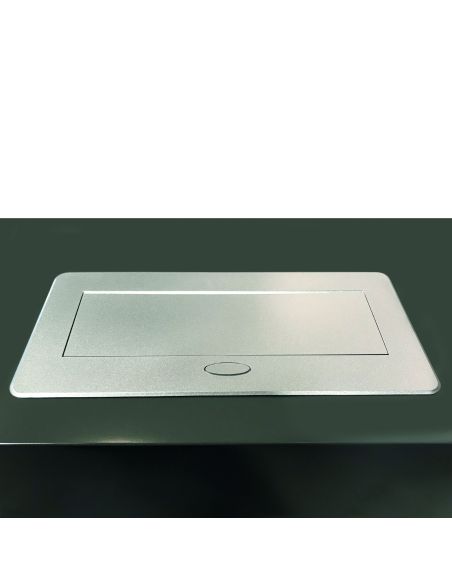 Emuca Multiconnettore Atom 26, 225x111mm, 2 prese Schuko, 1 USB tipo A, 1 USB tipo C, 1 RJ45, 1 HDMI, Zama-Acciaio-Plastica