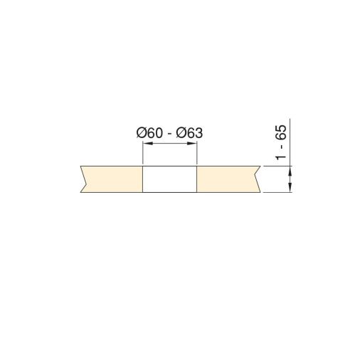 Emuca Multiconnettore con coperchio scorrevole Vertikal Flat 60, diametro 60 mm, 1 presa Schuko, 1 USB Tipo A, 1 USB Tipo C