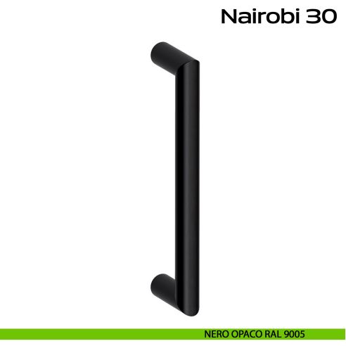 Maniglione acciaio per porta diametro 30 mm Nairobi 30 Reguitti Inox - nero opaco RAL 9005