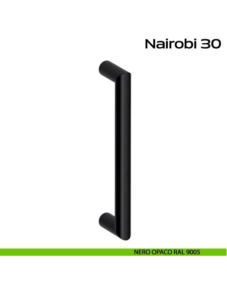 Maniglione acciaio per porta diametro 30 mm Nairobi 30 Reguitti Inox - nero opaco RAL 9005