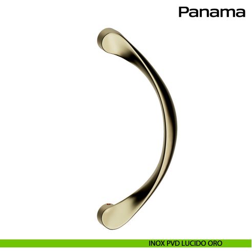 Maniglione in acciaio per porta zancato Panama Reguitti Inox - PVD lucido oro