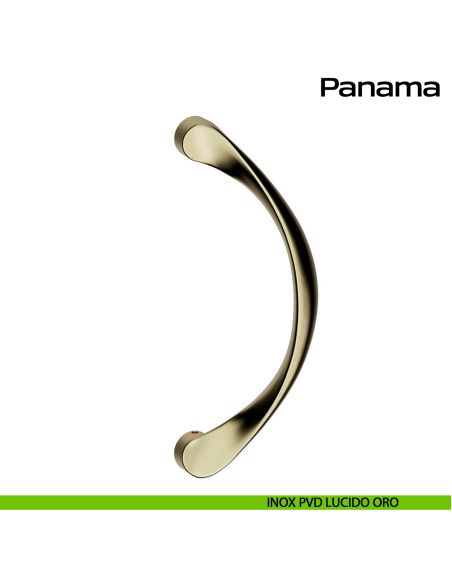 Maniglione in acciaio per porta zancato Panama Reguitti Inox - PVD lucido oro