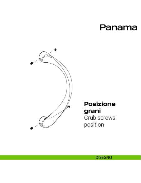 Maniglione in acciaio per porta zancato Panama Reguitti Inox disegno