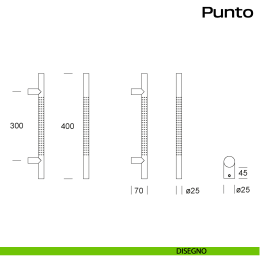 Maniglione in acciaio per porta dritto Punto Reguitti Inox 2
