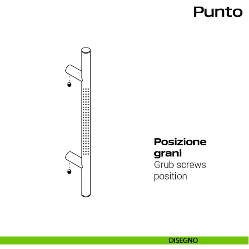 Maniglione in acciaio per porta dritto Punto Reguitti Inox disegno