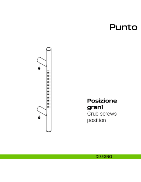 Maniglione in acciaio per porta dritto Punto Reguitti Inox disegno