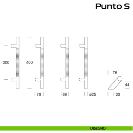 Maniglione in acciaio per porta spostato Punto S Reguitti Inox 2