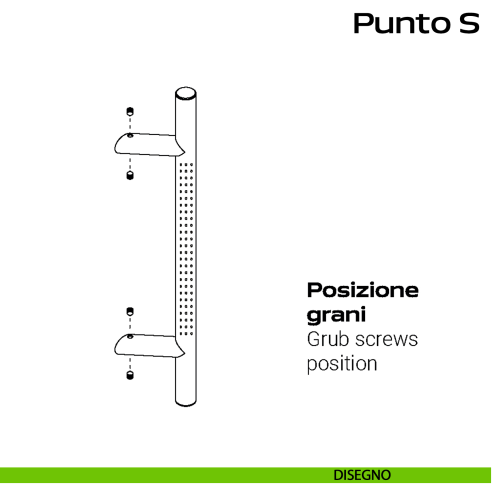 Maniglione in acciaio per porta spostato Punto S Reguitti Inox disegno