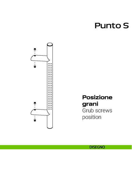Maniglione in acciaio per porta spostato Punto S Reguitti Inox disegno
