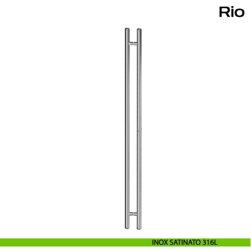 Maniglione accoppiato con cilindro e serratura Rio Reguitti Inox - inox satinato 316L