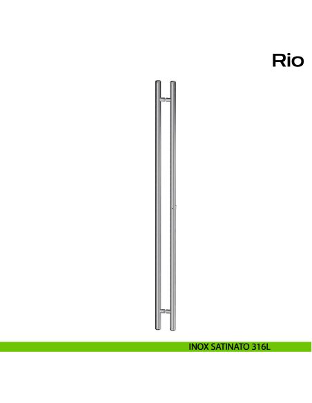 Maniglione accoppiato con cilindro e serratura Rio Reguitti Inox - inox satinato 316L