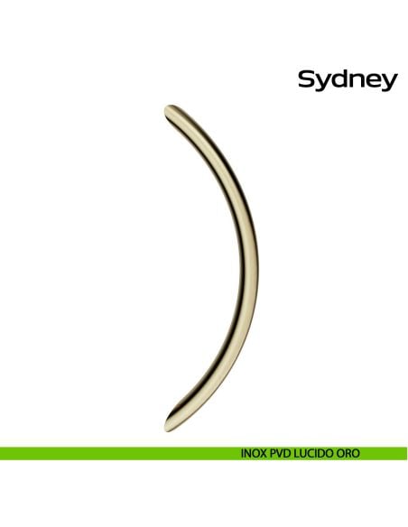 Maniglione in acciaio per porta curvo Sydney Reguitti Inox - PVD lucido oro
